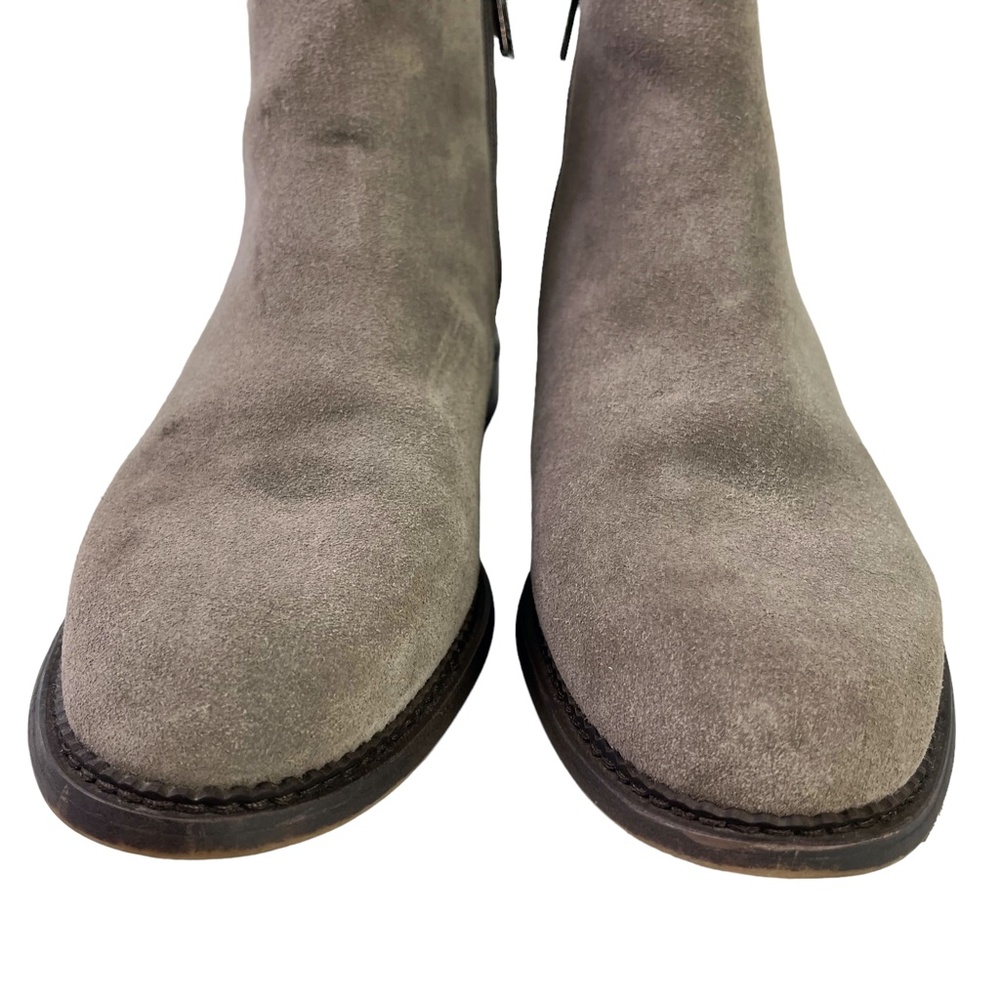 Franco Sarto Happily Women's Gray Taupe Genuine Leather Suede Ankle Boots sz 9.5 - Picture 2 of 16